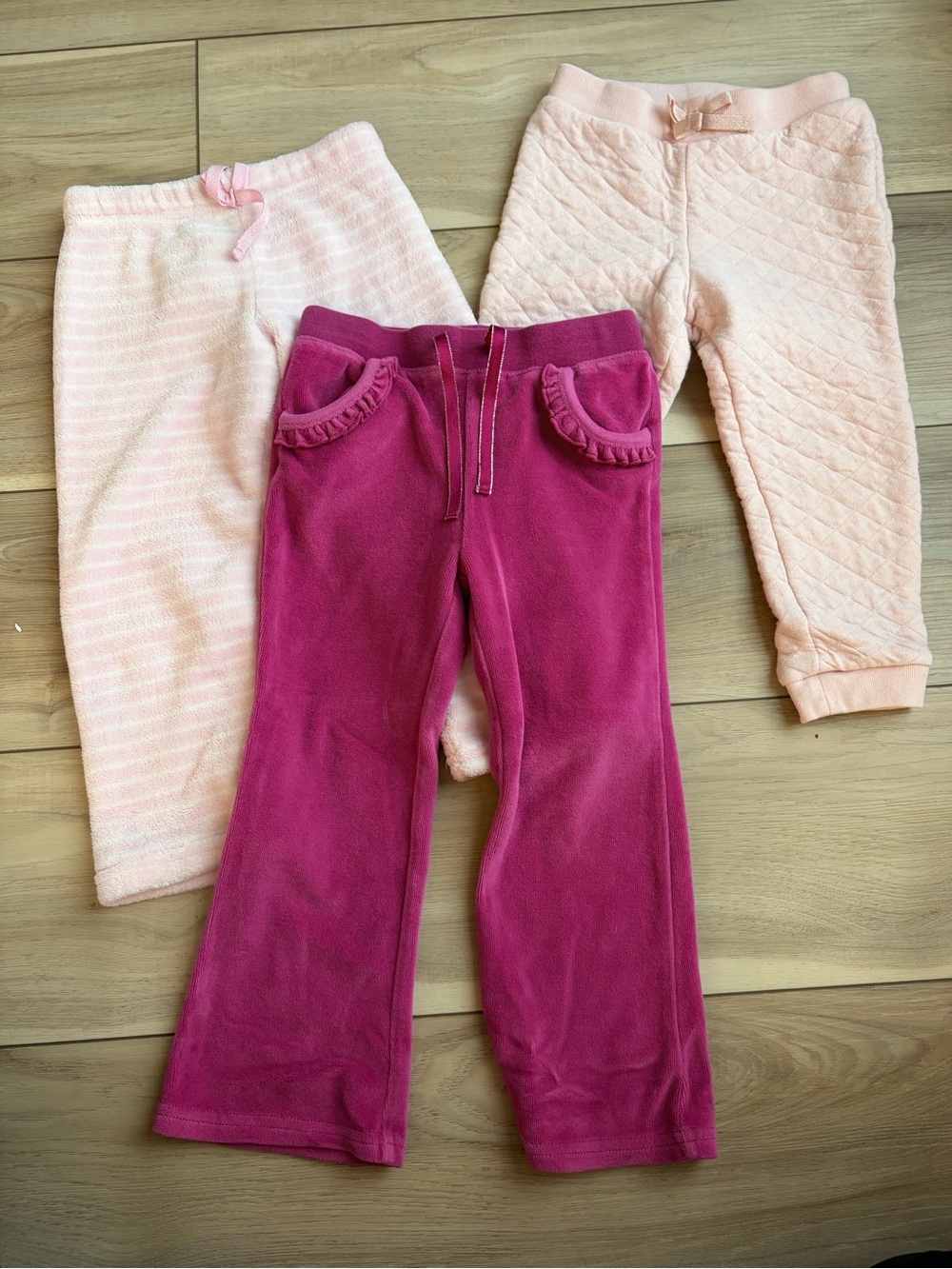 Girls' Pink and Fuchsia Cozy Pull-On Pants - Soft Everyday Bottoms